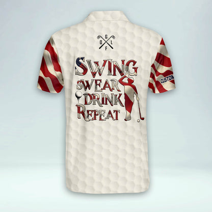 Swing Swear Drink Repeat Golf Polo Shirt GM0381