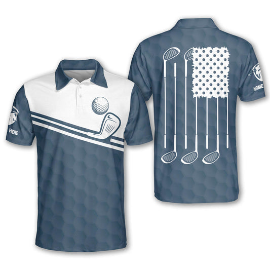 Personalized American Flag Golf Polo Shirt GM0387