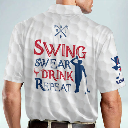 Swing Swear Drink Repeat Golf Polo Shirt GM0377