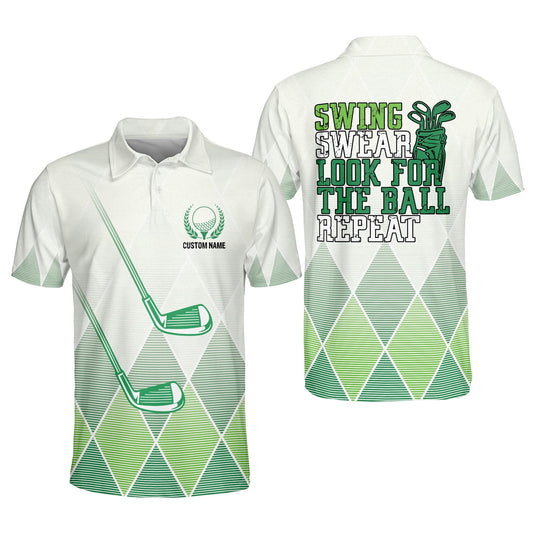 Swing Swear Look for Ball Repeat Golf Polo Shirt GM0319