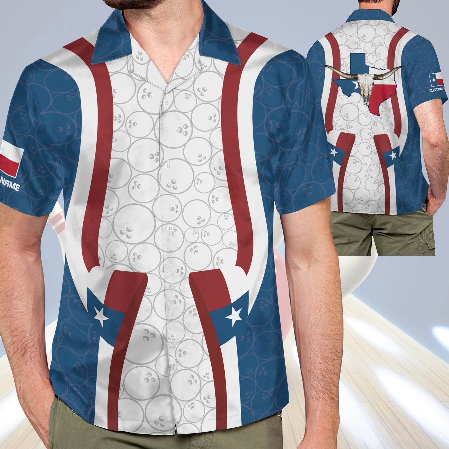 USA Texas Bowling Flag Hawaiian Shirt HB0108