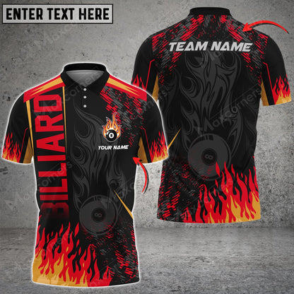 Lasfour Billiards Ball 8 Hell Flame Personalized Name, Team Name Unisex Shirt ( Multicolor Options ) BIA0412