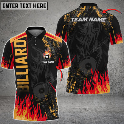 Lasfour Billiards Ball 8 Hell Flame Personalized Name, Team Name Unisex Shirt ( Multicolor Options ) BIA0412