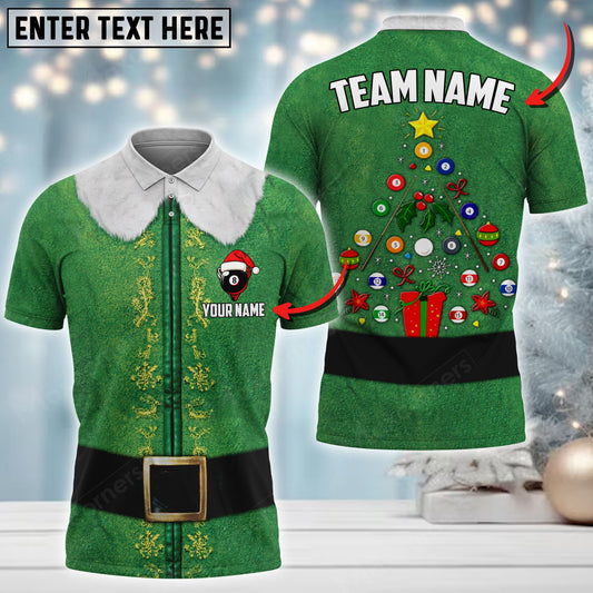 Lasfour Billiards Christmas Elf Customized Name And Team Name 3D Shirt DMA0047