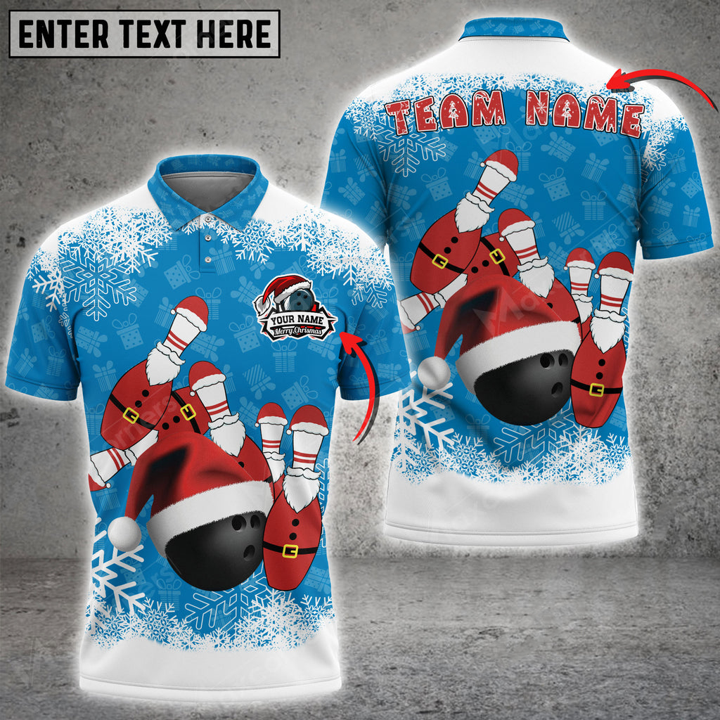 Custom Christmas Bowling Polo Shirts For Team BO0072