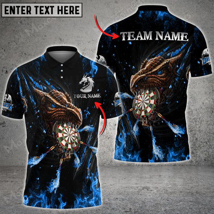 Lasfour Fire Dragon Darts Multicolor Option Personalized Name 3D Shirt DMA0339