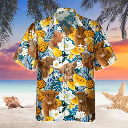 Highland Banana Hawaiian Shirt, Cow Hawaii Shirt, Cow Shirts, Cow Lovers, Shirt For Men HO2220