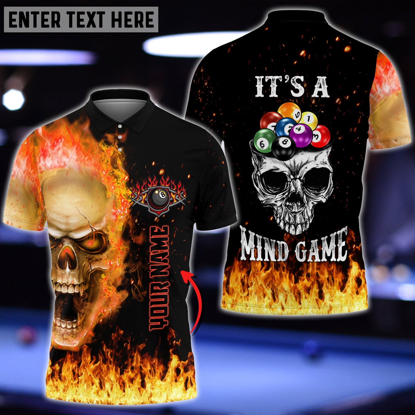 Lasfour Billiards Skull Personalized 3D Shirt BIA0134