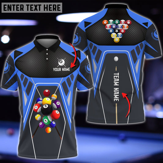 Lasfour Billiards Strategy Masters Blue Personalized Name 3D Shirt BIA0132