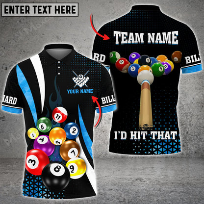 Lasfour Billiards I'd Hit That Multi Color Options Customized Name 3D Shirt BIA0438