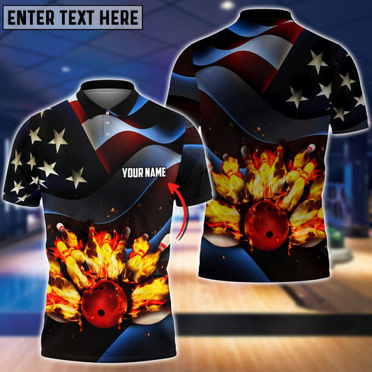 Custom Patriotic Bowling Polo Shirts Unisex BO0085