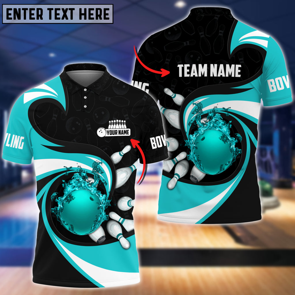 Custom Flame Bowling Polo Shirts For Team BO0022