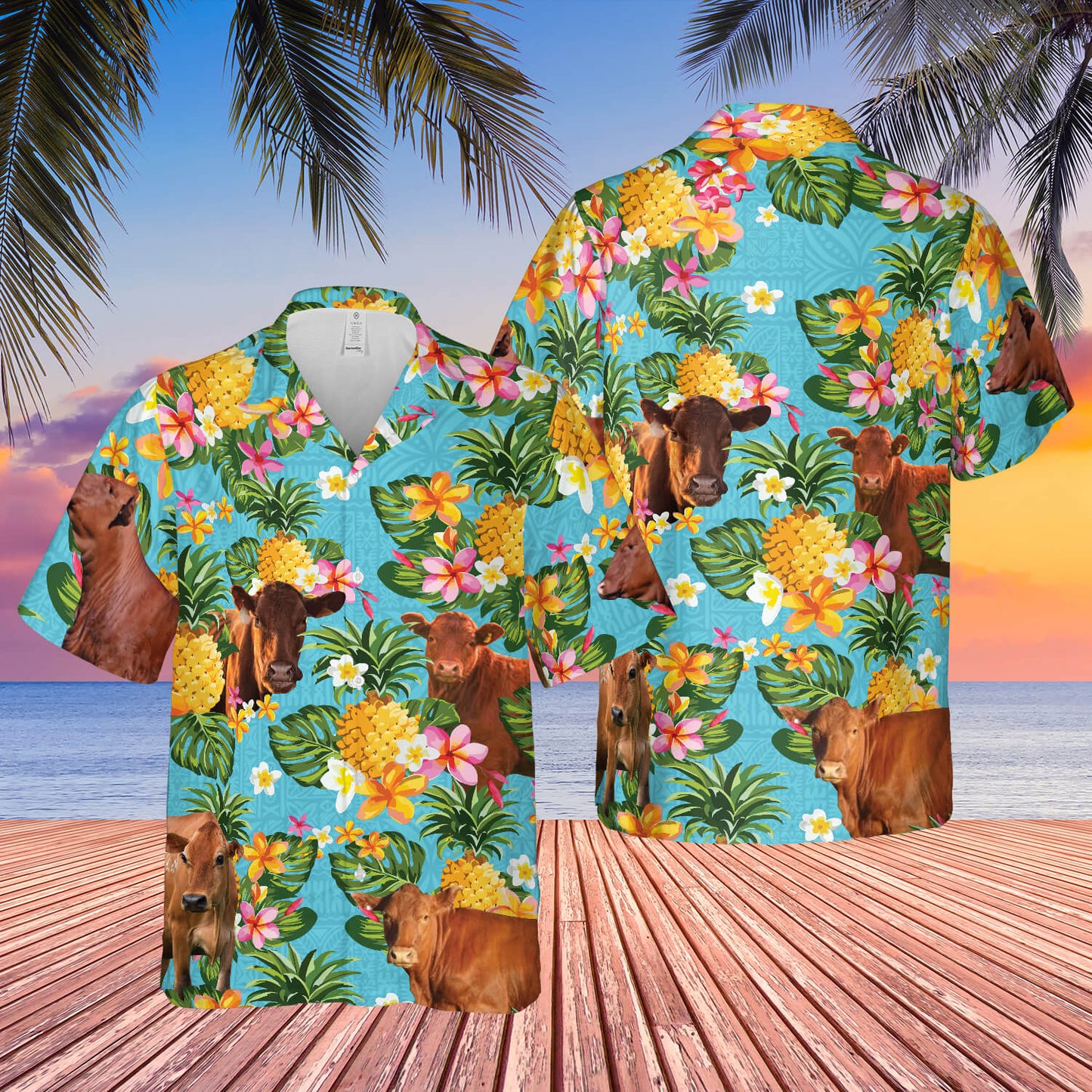 Pineapple Hawaiian Theme For Beefmaster Cattle Lovers All 3D Printed Hawaiian Shirt HO5446