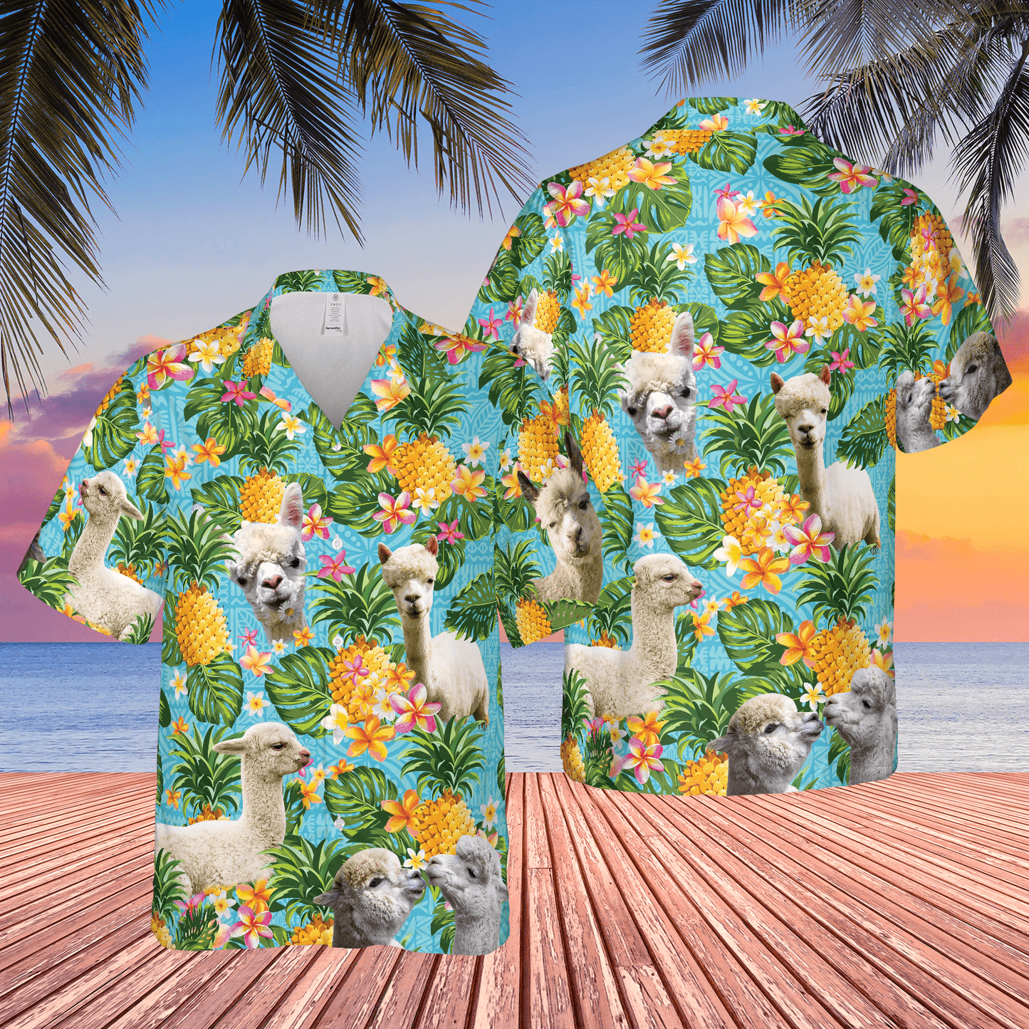 Pineapple Hawaiian Theme For Alpaca Lovers All 3D Printed Hawaiian Shirt HO5442