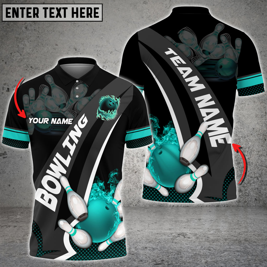 Custom Flame Bowling Polo Team Shirts BO0107