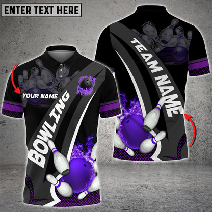 Custom Flame Bowling Polo Team Shirts BO0107