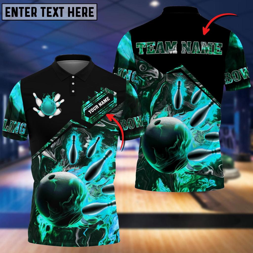 Custom Flame Bowling Polo Team Shirts BO0104