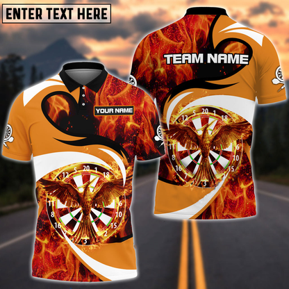 Lasfour Flaming Phoenix Darts Multicolor Option Personalized Name 3D Shirt DMA0185