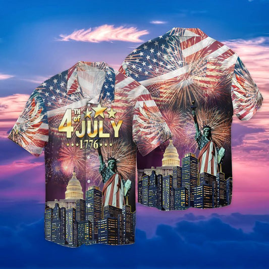 Happy 4th Of July Independence Day American Flag Hawaiian Shirt HO1121