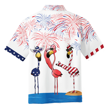 Flamingo Hawaiian Shirt, Independence Day Is Coming Gift, Funny Flamingo Hawaii Aloha Shirt Full Print HO5006