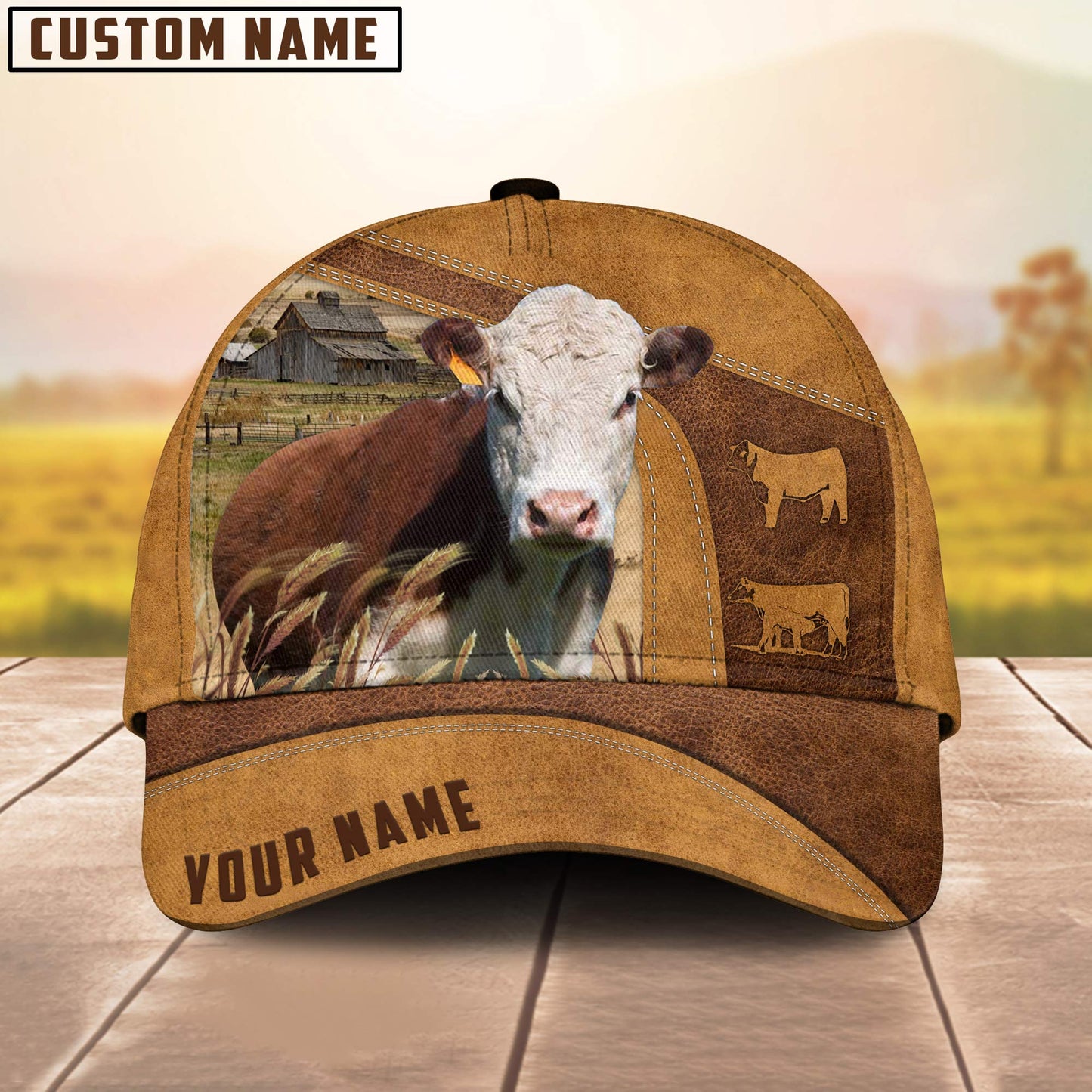 Custom Name Hereford Cattle Cap, Cattle Hat, Farm Baseball Hat, Cap Hat For Farmer Farm Lover CO1017