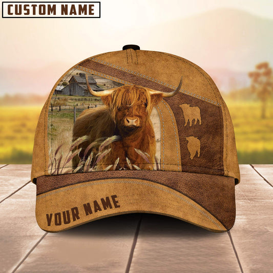 Personalized Highland Cattle Cap, Cattle Hat, Farm Baseball Hat, Cap Hat For Farmer Farm Lover CO1018