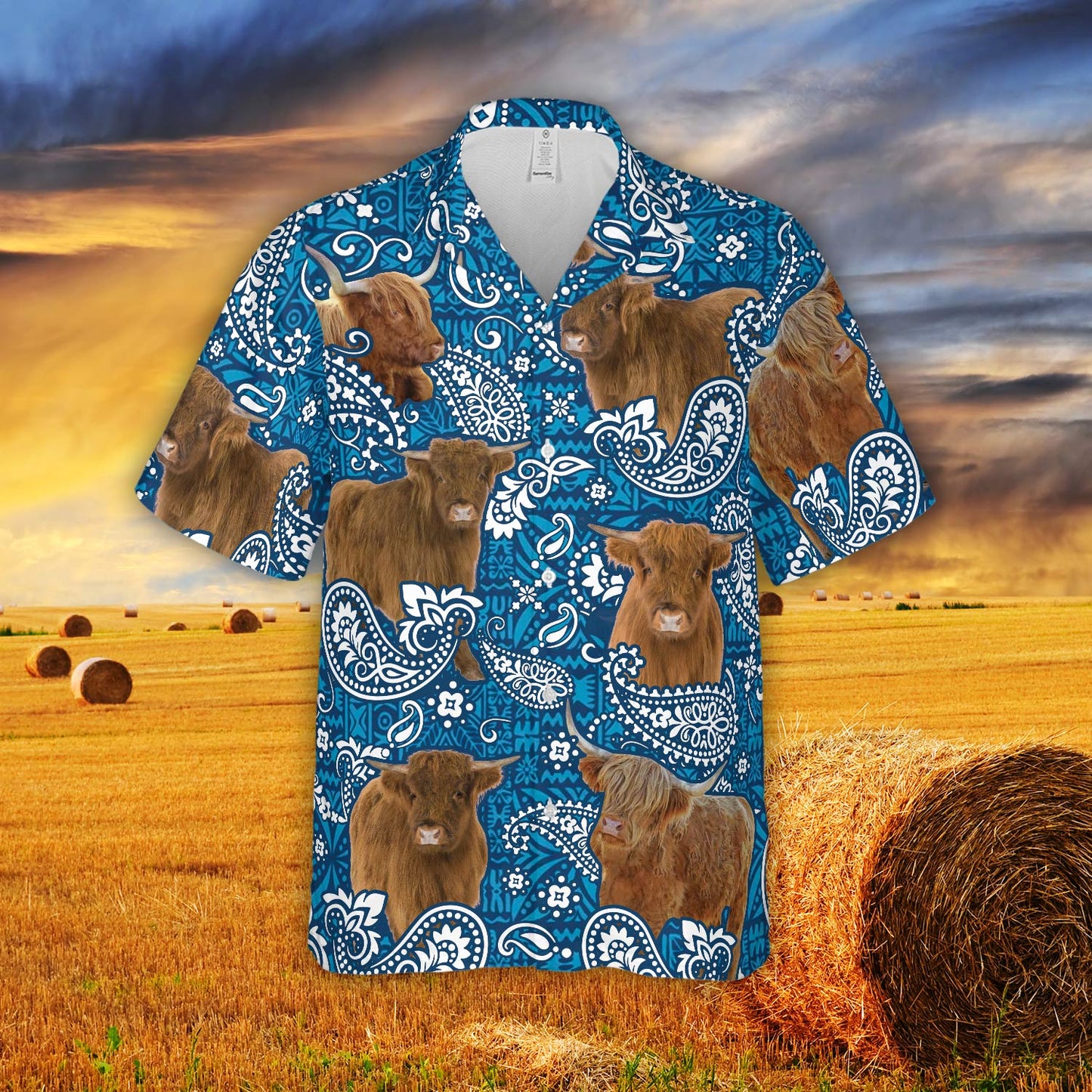 Paisley Pattern Highland Autumn Farm Hawaiian Shirt HO5363