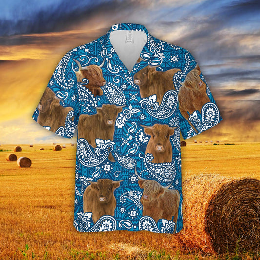 Paisley Pattern Highland Autumn Farm Hawaiian Shirt HO5363