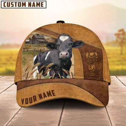 Custom Name Holstein Cattle Cap, Cattle Hat, Farm Baseball Hat, Cap Hat For Farmer Farm Lover CO1020