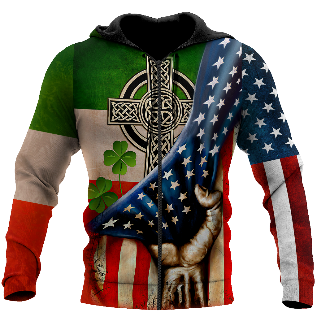 St Patrick's Day USA Flag 3D Shirt, St Patrick's Day Shirt, American Flag Shirt, Saint Patrick's Day Shirt, Irish Shirt, USA Flag Shirt PO0297