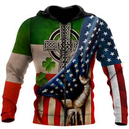 St Patrick's Day USA Flag 3D Shirt, St Patrick's Day Shirt, American Flag Shirt, Saint Patrick's Day Shirt, Irish Shirt, USA Flag Shirt PO0297