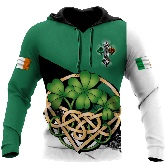 Celtic Cross Ireland St. Patrick's Day 3D Shirt, Irish St. Paddy's Sweater, Shamrock Shirt, Idea For St Patrick's Day PO0290