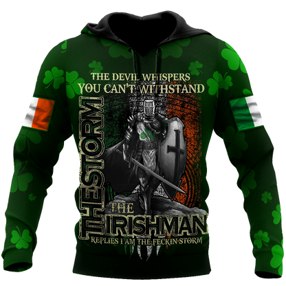 The Irishman The Storm Shirt, 3D All Over Print Pattern Shamrock, St Patrick's Day Shirt PO0300