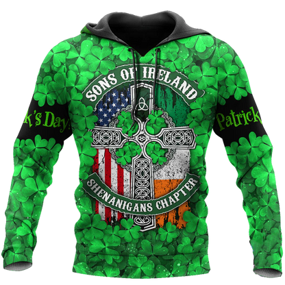 Happy St Patrick's Day Irish Shirt, Son Of Ireland Shenanigans Chapter, Hoodie T-Shirt Sweatshirt for Men and Women PO0241