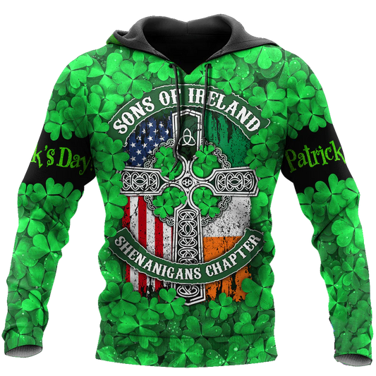 Happy St Patrick's Day Irish Shirt, Son Of Ireland Shenanigans Chapter, Hoodie T-Shirt Sweatshirt for Men and Women PO0241