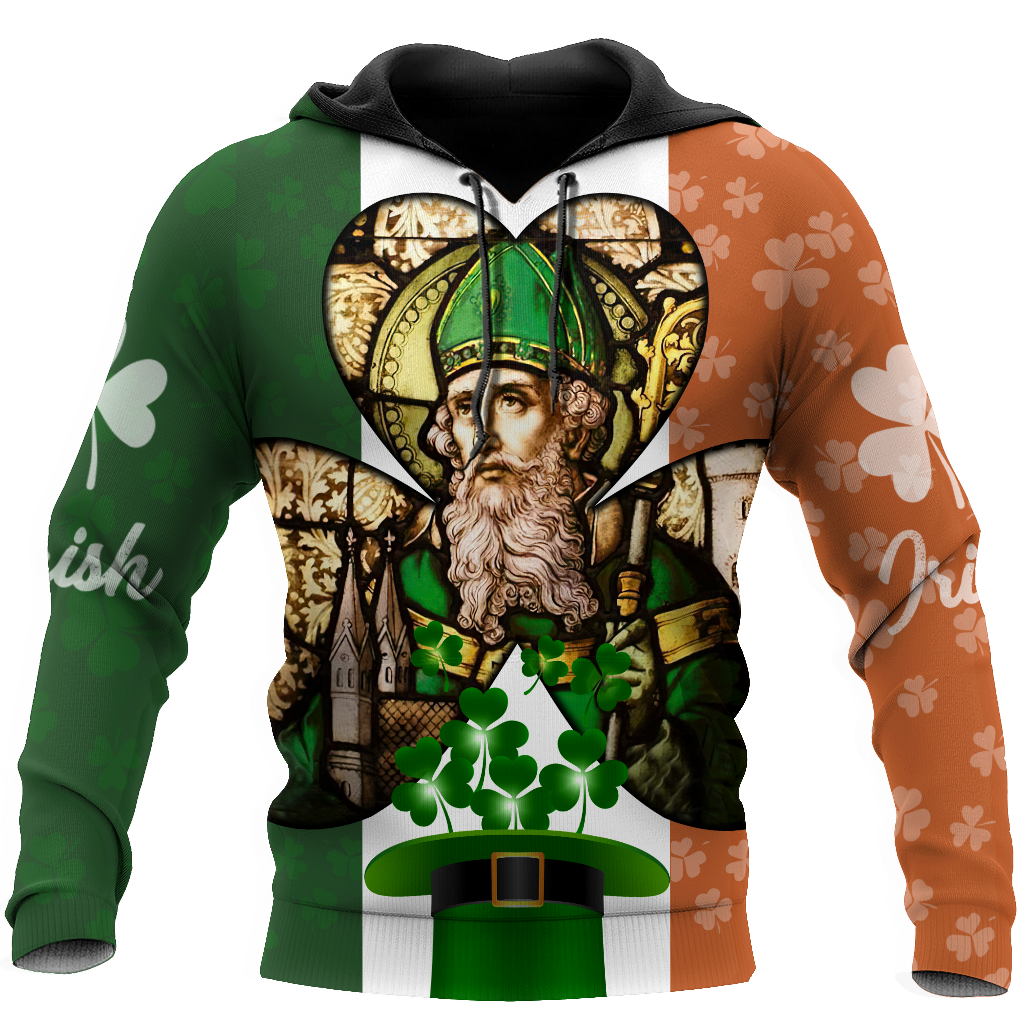 3D All Over Print St. Patrick's Day Shirt, Iceland Flag Pattern Shirt, Hat Shamrock Irish Shirt, Lucky Shirt, Patrick's Day Shirt PO0289