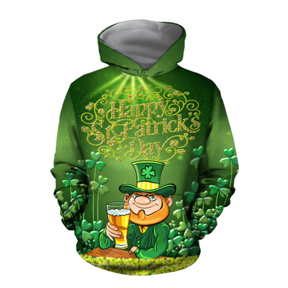 Happy St Patrick's Day Hoodie Sweater All Over Printed Shirt, Let Day Drink Beer Shirt PO0238