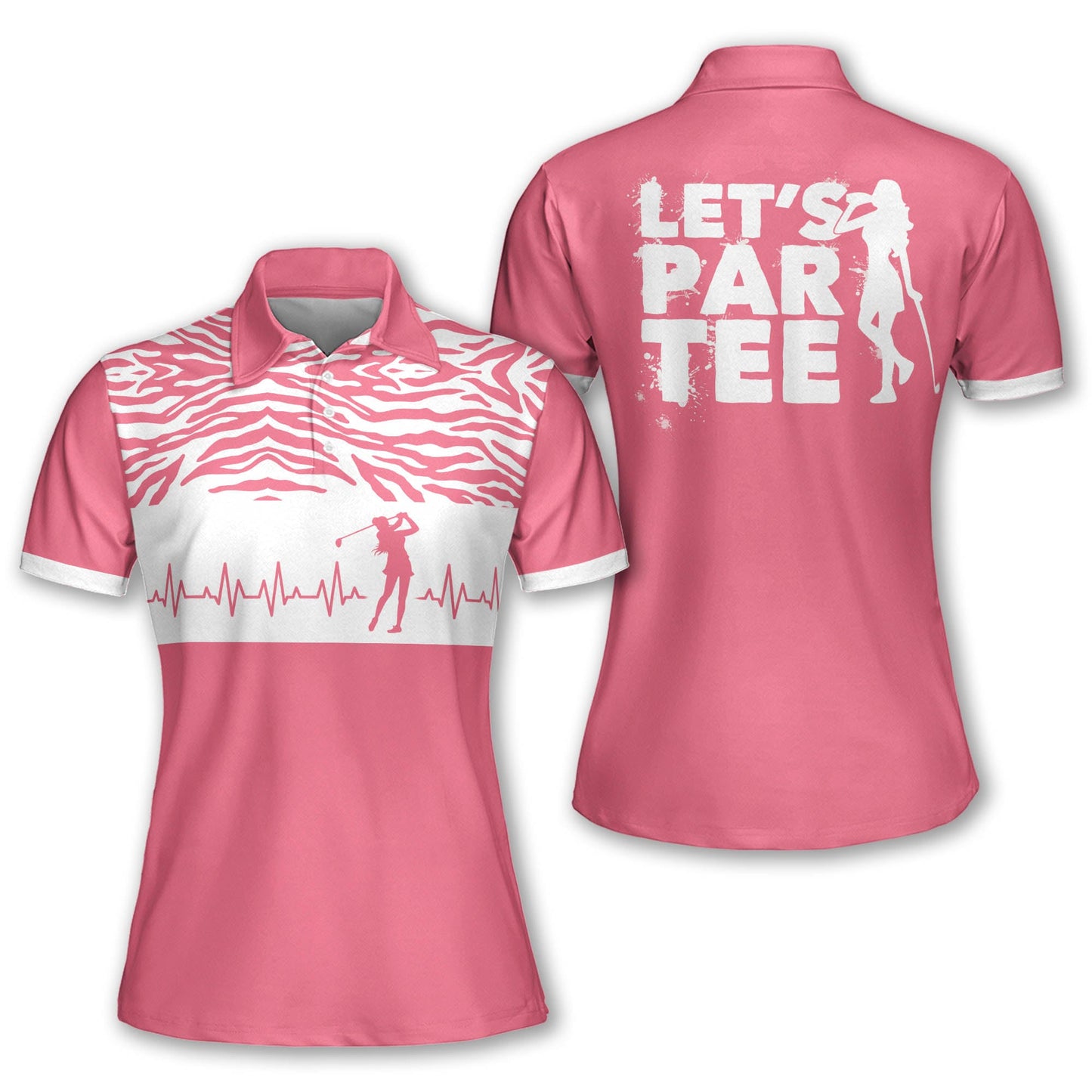 Let Par Tee Golf Love Short Sleeve Polo Shirt For Woman I0266