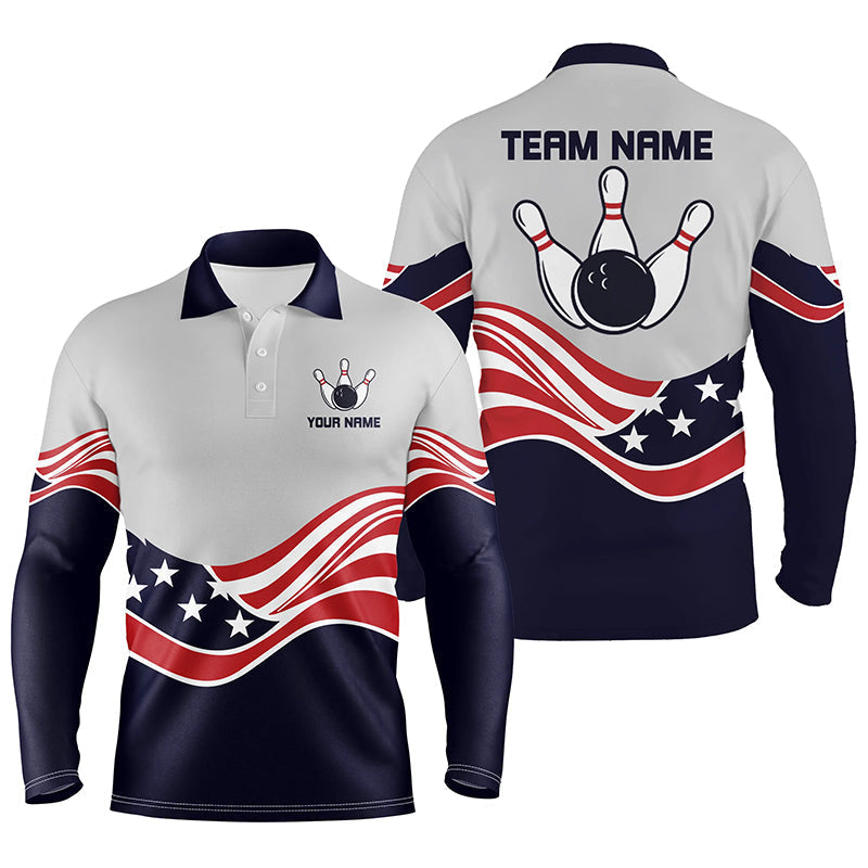 Custom Patriotic Bowling Polo Shirts BO0308