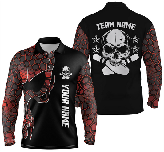 Custom Skull Bowling Polo Shirts For Team BO0319