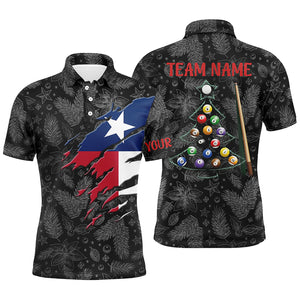 Lasfour Merry Christmas Texas Flag Billiard Personalized Name 3D Shirt BIA0333