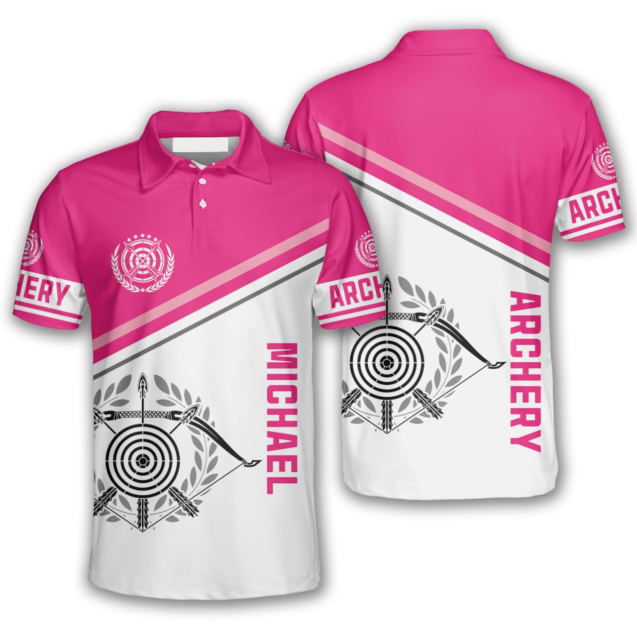 Archery Emblem Pink Version Custom Archery Shirts for Men Women, Best Gift for Archery Lover AO0023