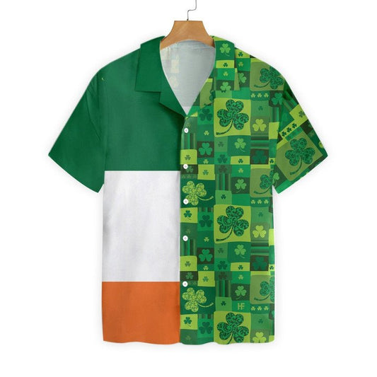 Shamrock Hawaiian Shirt, St Patrick's Day, Luck of the Irish, Aloha Shirt, Tropical Shirt, Men's Casual Shirt PO0088