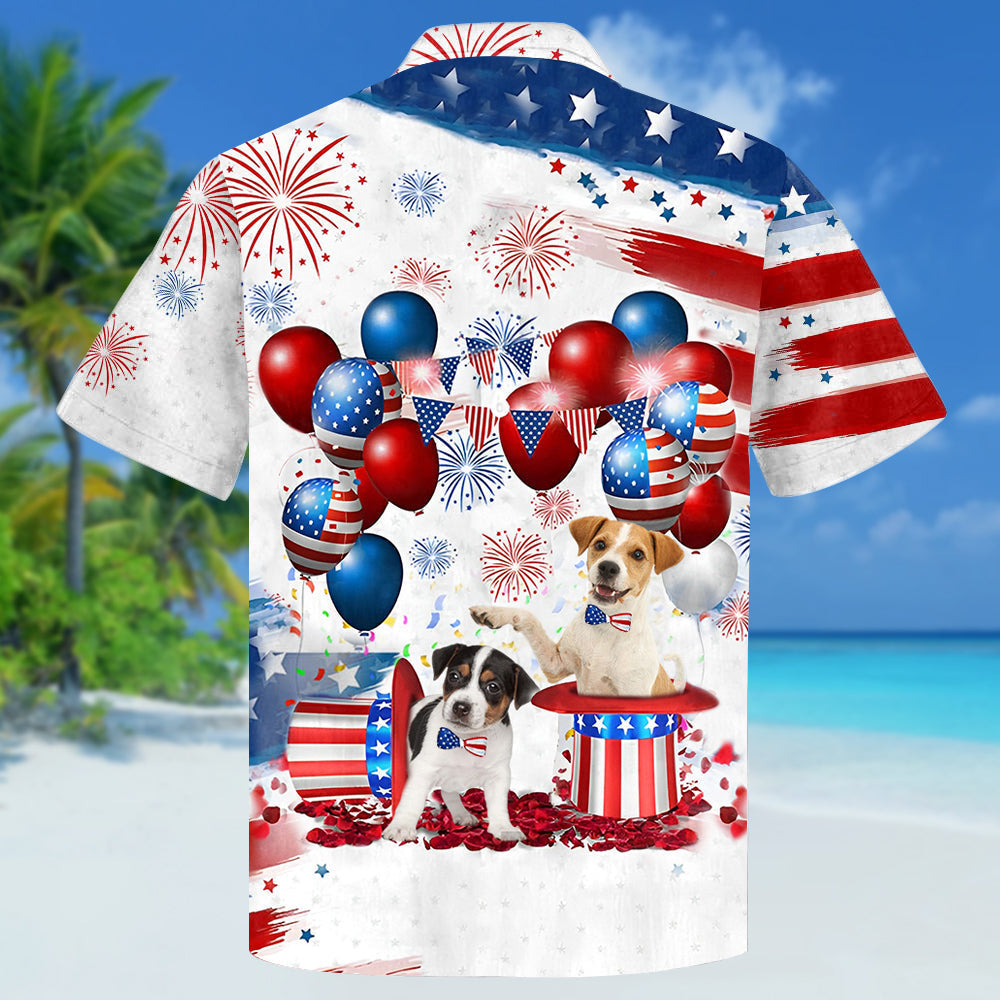 Jack Russell Terrier Independence Day Hawaiian Shirt, Dog Hawaii Beach Shirt Short Sleeve For 4Th Of July HO3917