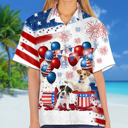 Jack Russell Terrier Independence Day Hawaiian Shirt, Dog Hawaii Beach Shirt Short Sleeve For 4Th Of July HO3917