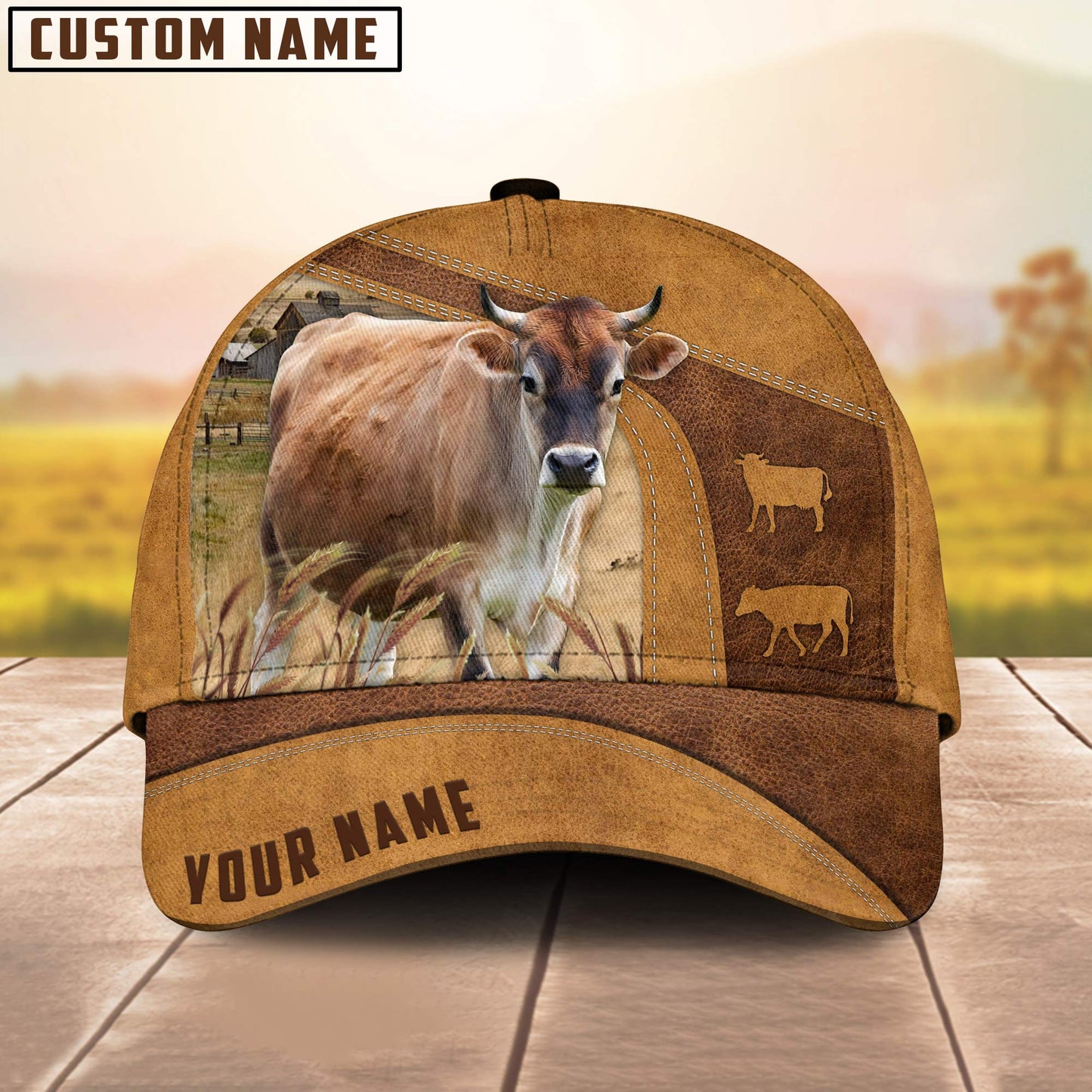 Custom Name Jersey Cattle Cap , Cattle Hat, Farm Baseball Hat, Cap Hat For Farmer Farm Lover CO1033