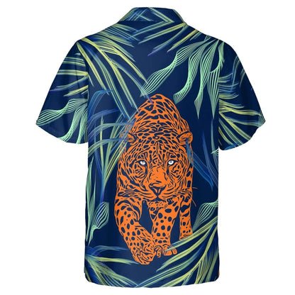 Hawaiian Camp Collar Short Sleeve Button-Down Shirt Jungle Animal HO4972