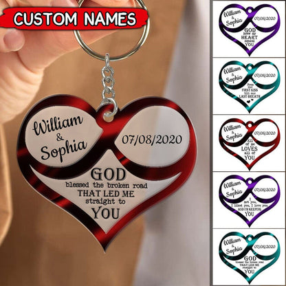 Valentine Gift for Couple, Multi Color Keychain, Personalized Acrylic Keychain, Idea Valentine Gift KO0094