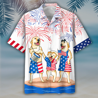 Labrador Family Hawaiian Shirt - Independence Is Coming, USA Patriotic Hawaiian Shirt HO0730