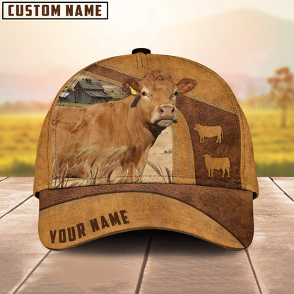 Custom Name Limousin Cattle Cap , Cattle Hat, Farm Baseball Hat, Cap Hat For Farmer Farm Lover CO1028